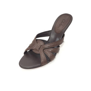 Cole Haan Brown Leather Slide Heels